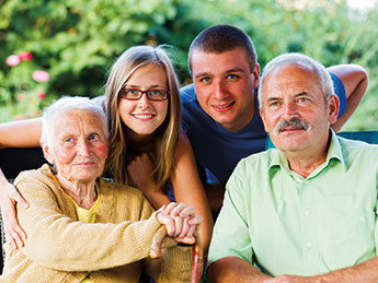 Photo of a family smiling